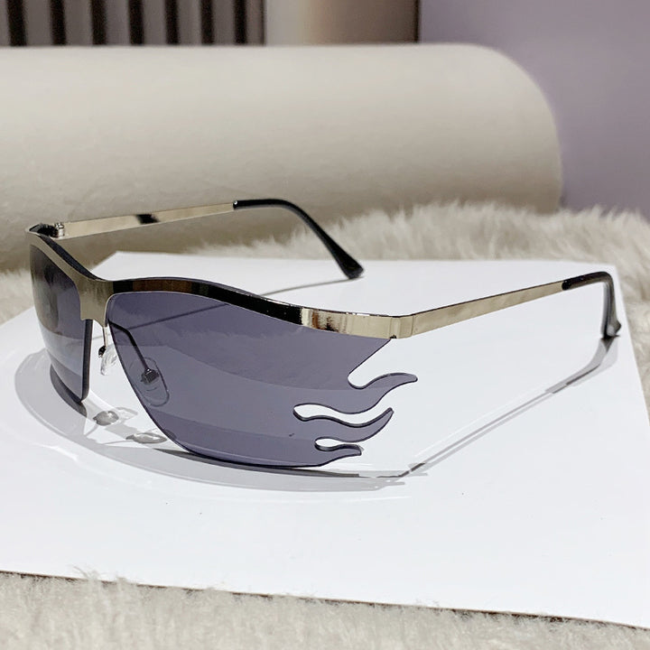 Women futuristic sunglasses with elegant transparent frame Bowlift
