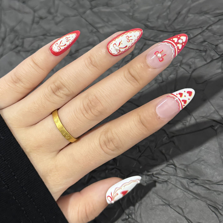 Romantic Message Press-On Nails Bowlift
