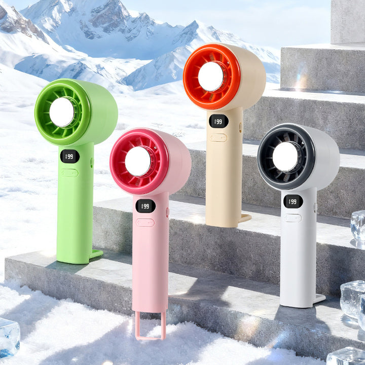 Women's compact handheld fan with LCD display Bowlift
