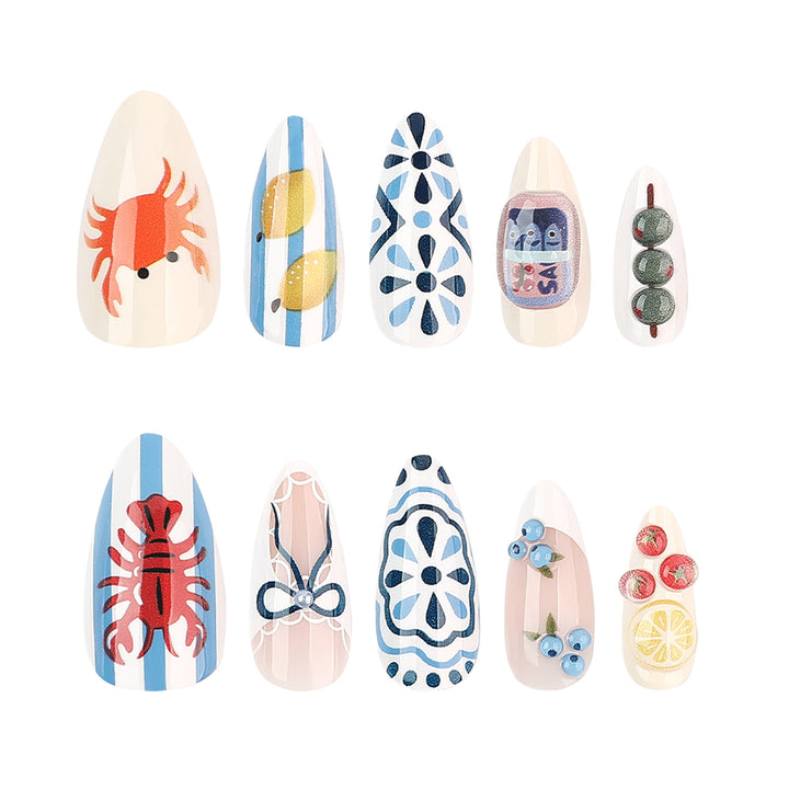 Artistic acrylic nails with unique designs Bowlift
