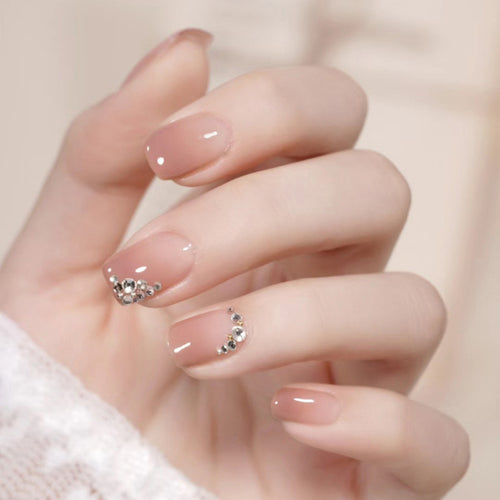Elegant Rhinestone-Designed Press-On Nail Tips Bowlift