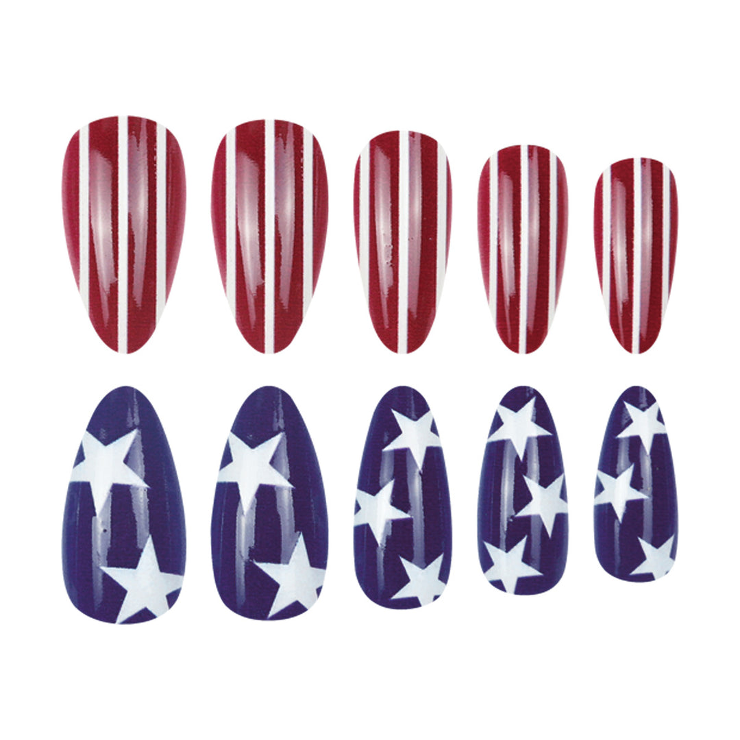 Patriotic Stiletto Press-On Nails Bowlift