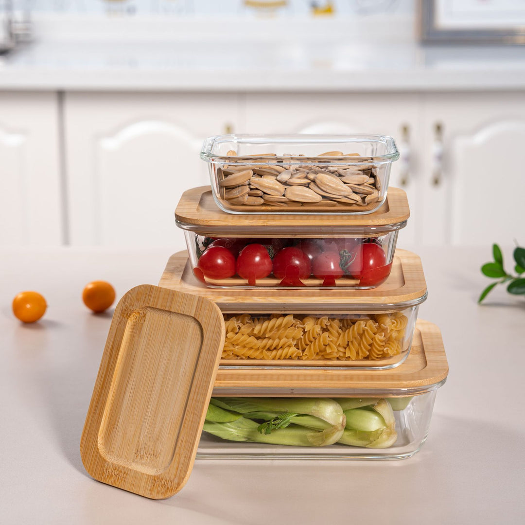 Women airtight storage box set made of glass Bowlift