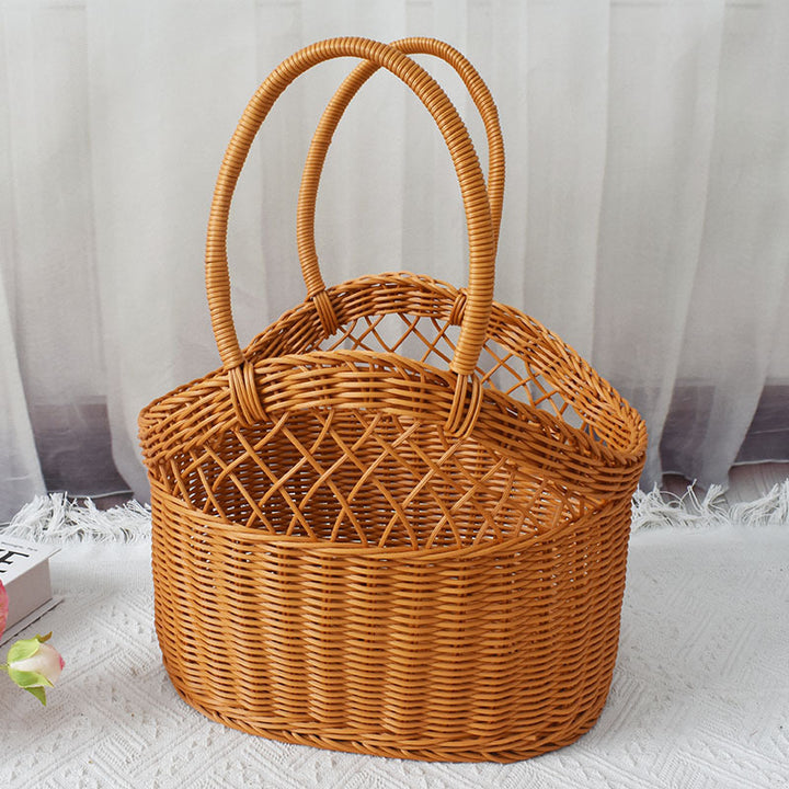 Handwoven Market Tote Basket Bowlift