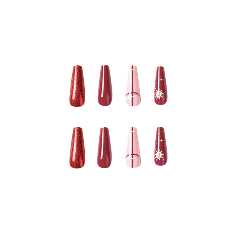 Artful Gel Nails in Festive Design Bowlift