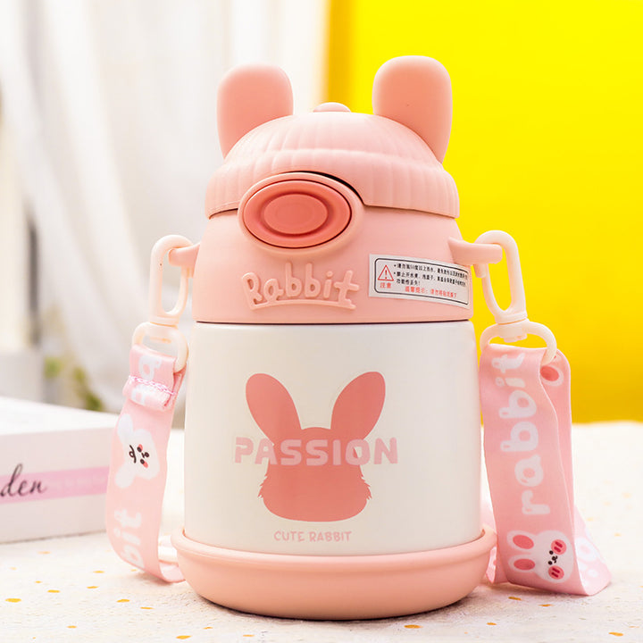 Ladies Insulated Water Bottle with Cute Bunny Design Bowlift
