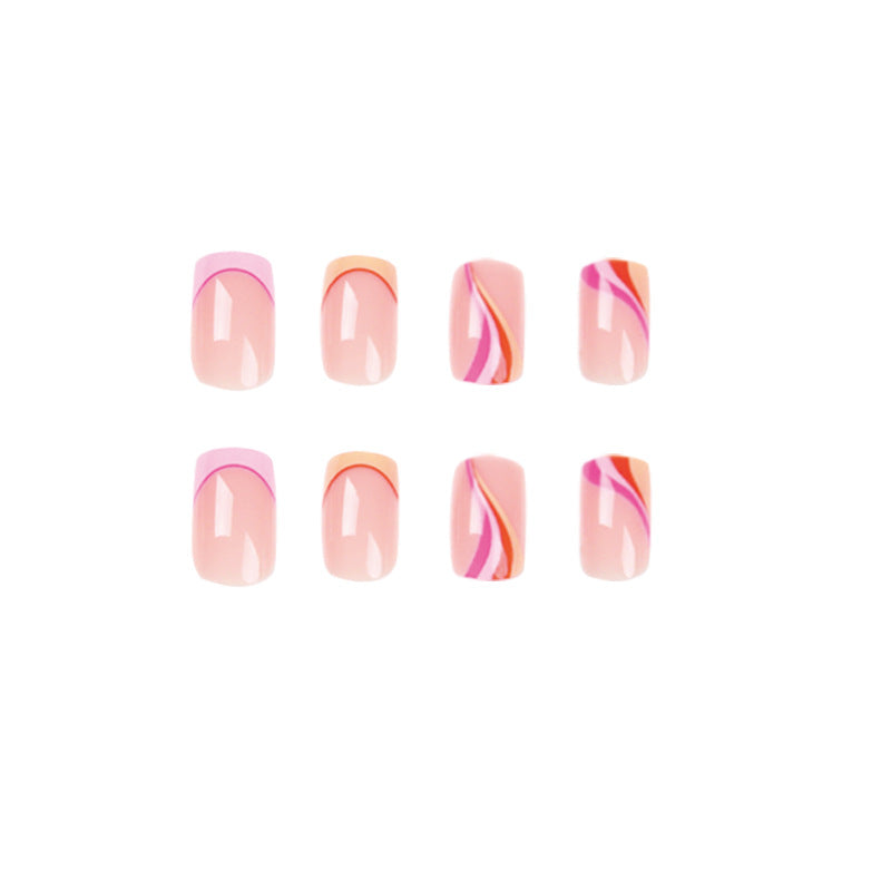 Artistic Nail Art in Modern Wave Design Bowlift