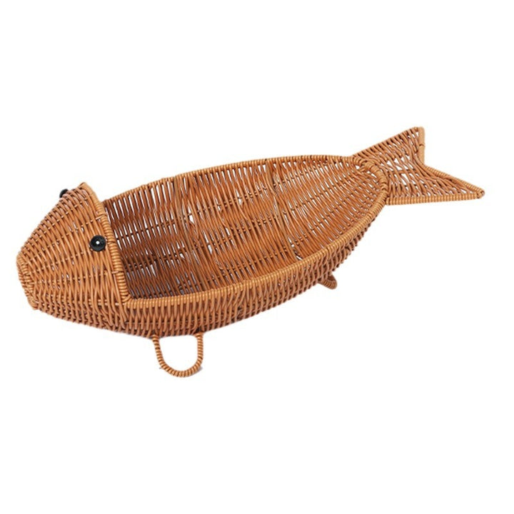 Decorative Woven Fish-Shaped Basket Bowlift