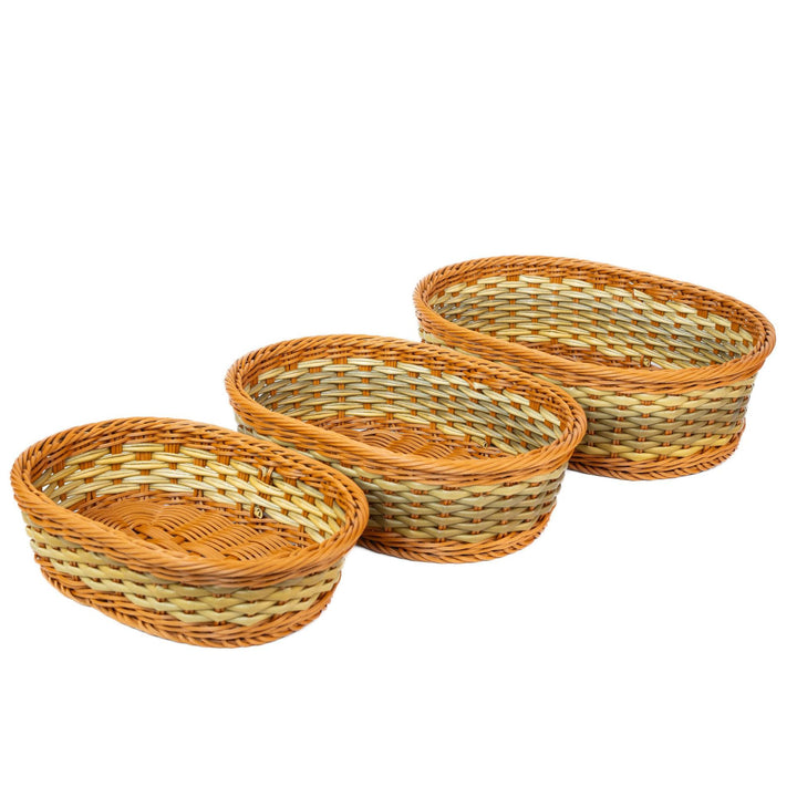 Women's Oval Willow Basket Set with Handwoven Details Bowlift