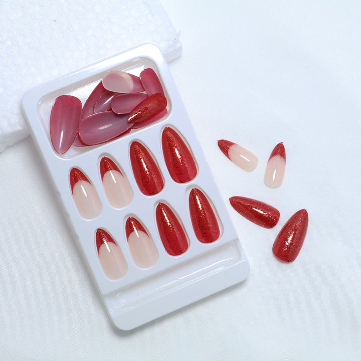 Artistic Glitter Press-On Nail Set Bowlift