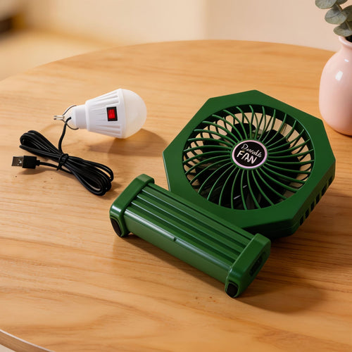Ladies Portable Table Fan with USB Connection and an Elegant Wooden Base Bowlift