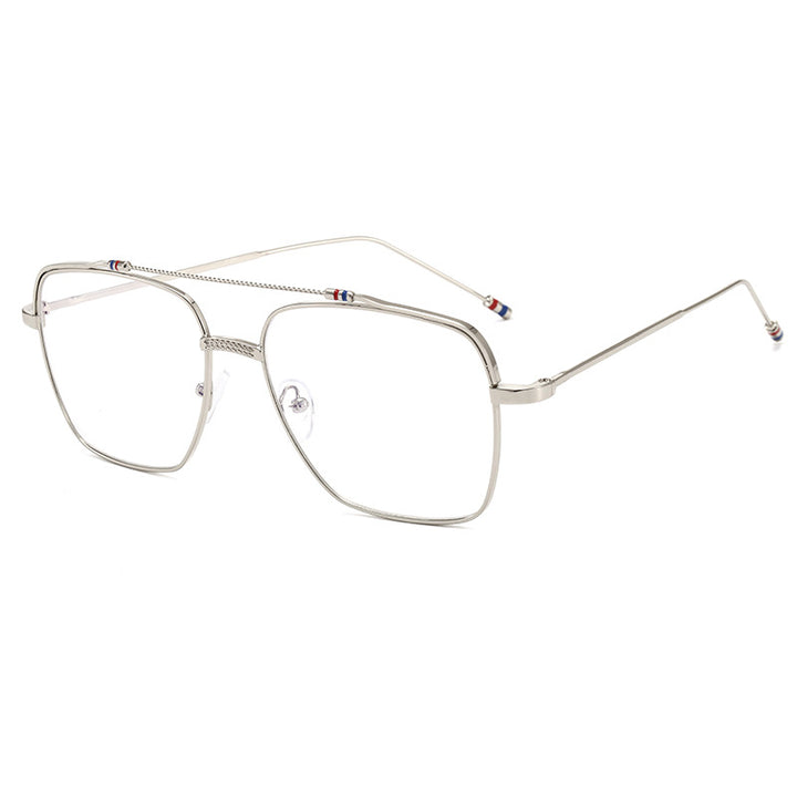 Ladies trendy curved glasses with narrow metal frame Bowlift