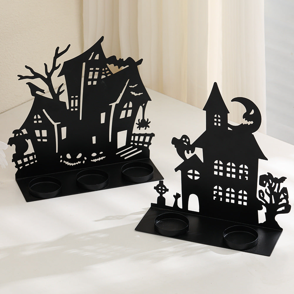 Haunted House Metal Tealight Candle Holder Decor Bowlift
