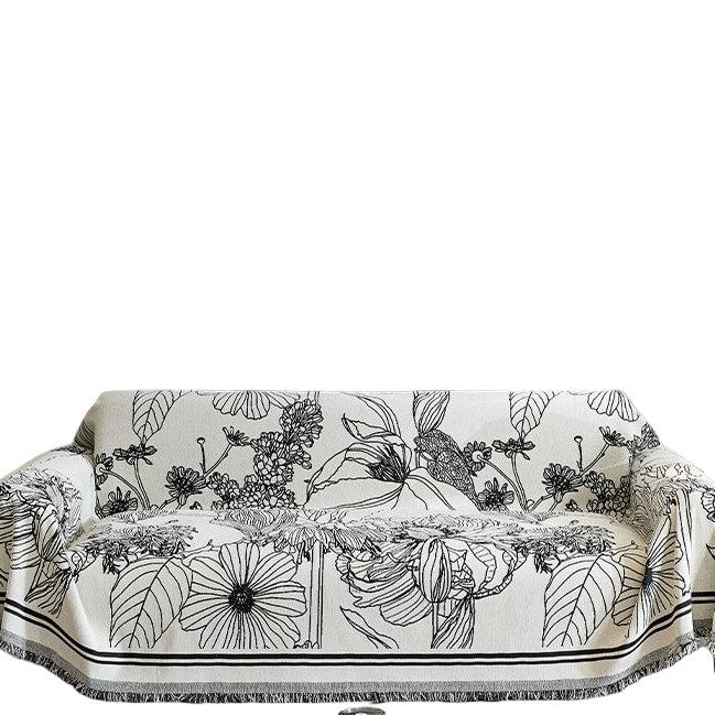 Artistic Floral Print Sofa Throw Blanket