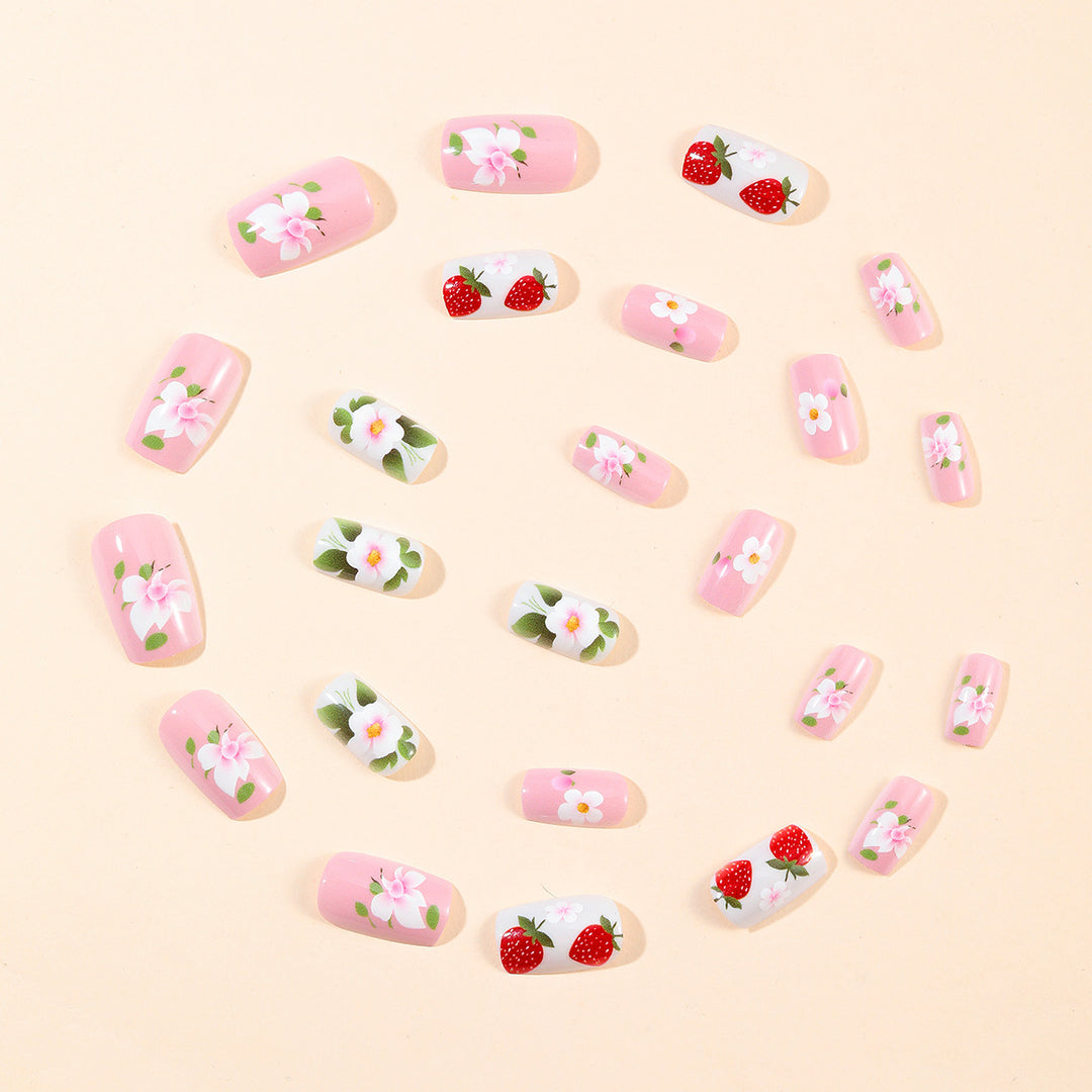 Strawberry Floral Nail Art Set Bowlift
