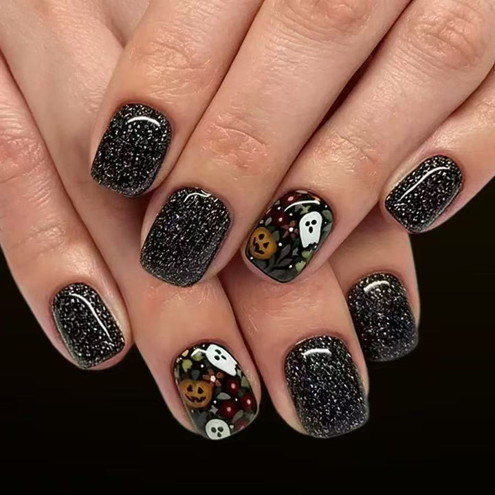 Artificial nail set with Halloween motifs and glitter accents Bowlift