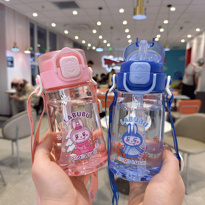 Women's Child-Safe Water Bottle with Practical Silicone Strap Bowlift