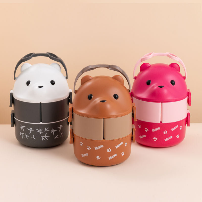 Cute Bear-Themed Stackable Lunch Box