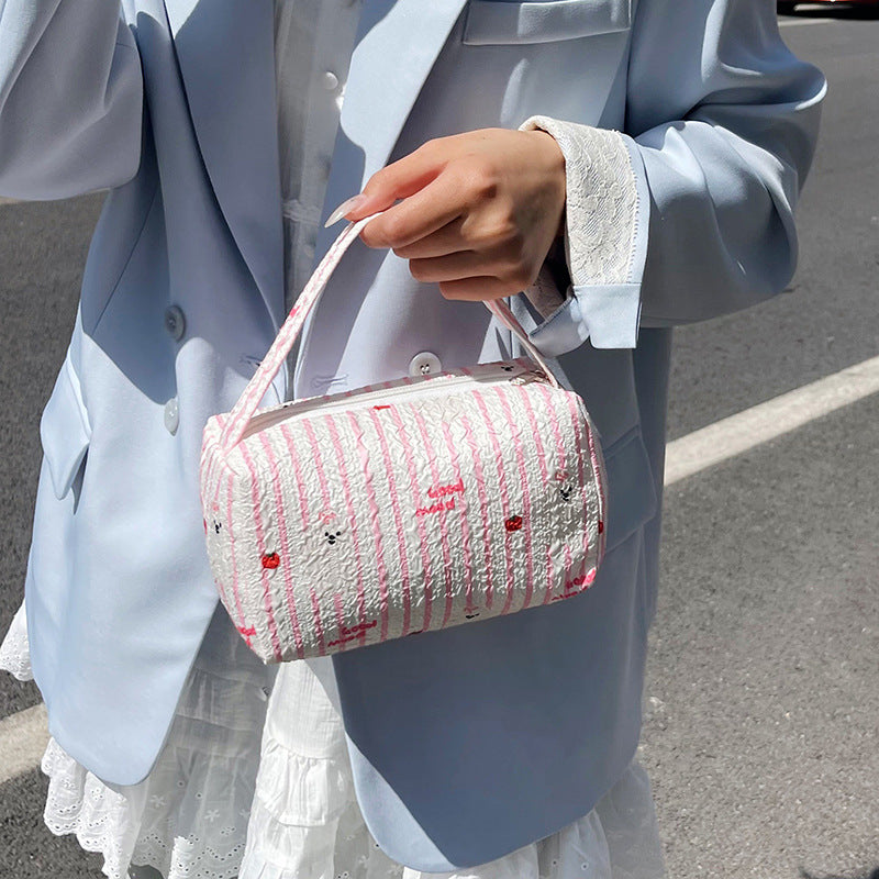 WoCharming Quilted Travel Cosmetic Bag Bowlift