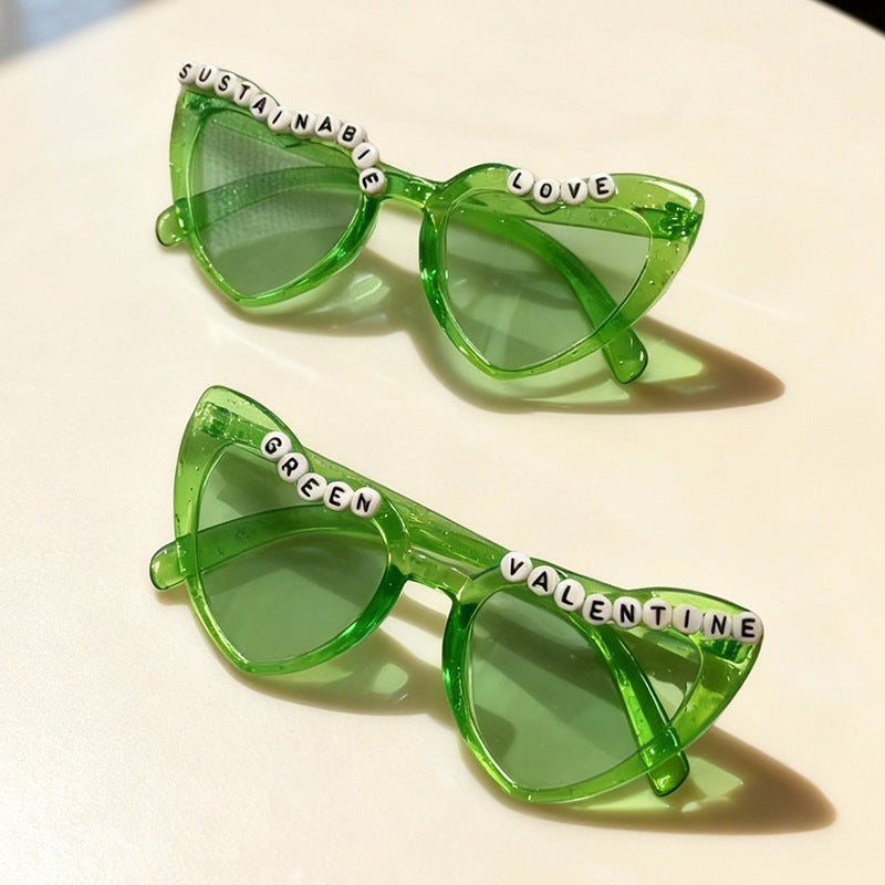 Playful Cat-Eye Sunglasses with Bead Accents Bowlift