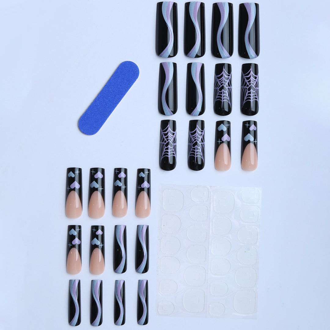 Artificial Nail Extensions with Trendy Design Bowlift
