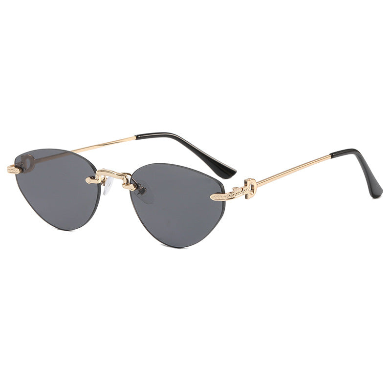 Women Futuristic Half-Frame Sunglasses Bowlift