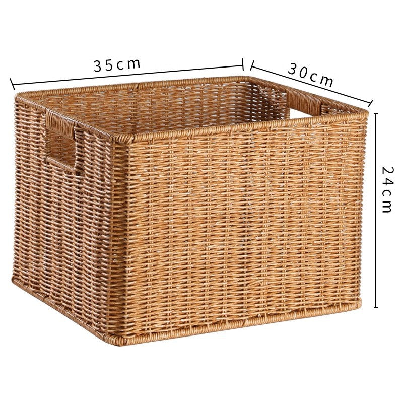 Women's Rectangular Storage Basket Made of Natural Wicker Bowlift