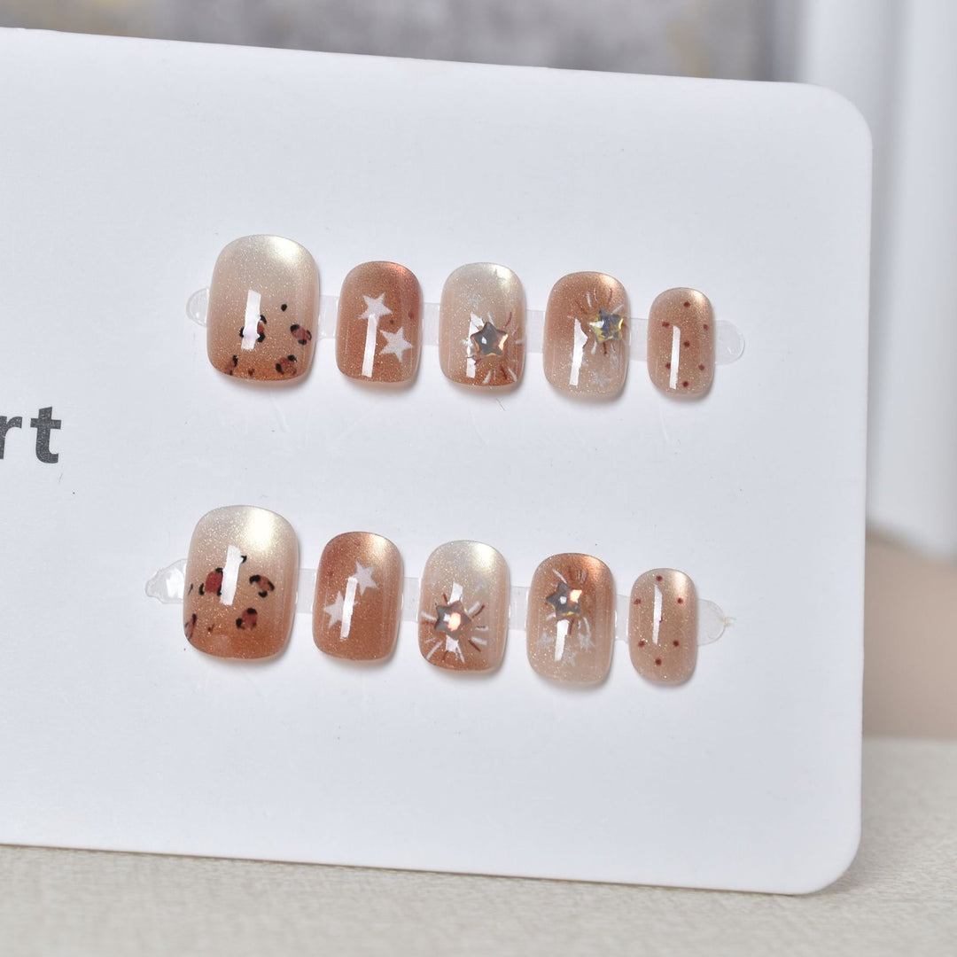 Glamorous Heart-Themed Press-On Nail Set Bowlift