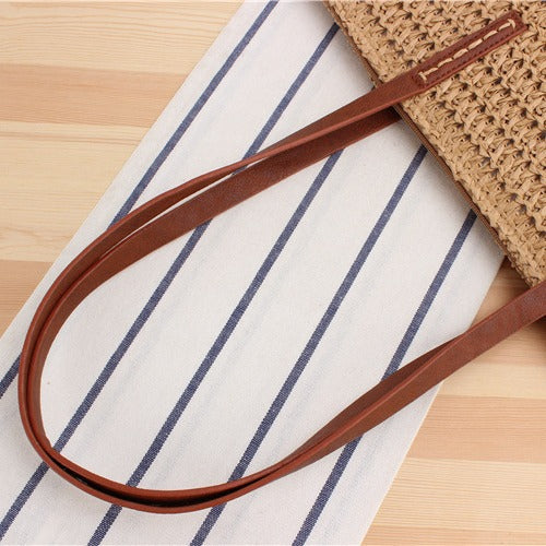 Elegant Bast handbag with leather handles Bowlift