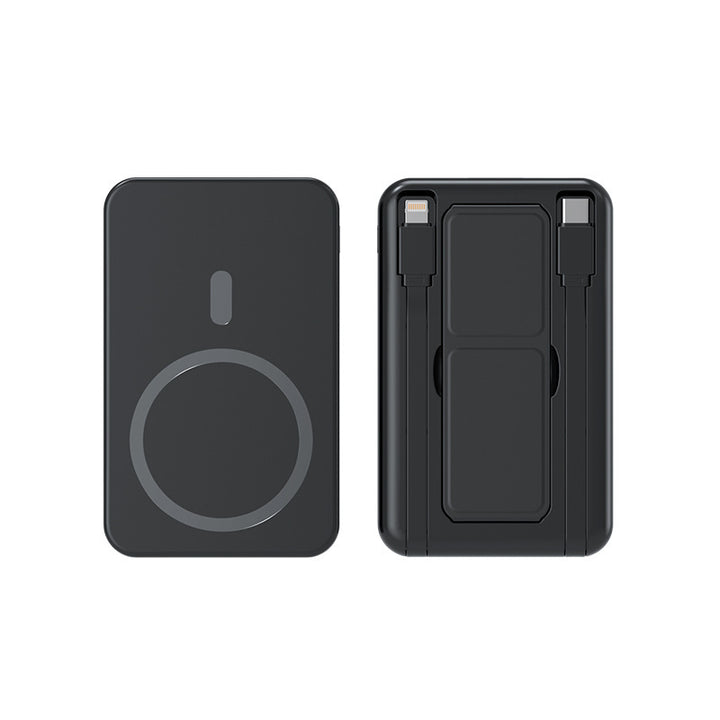 Portable wireless charger with integrated cable system Bowlift
