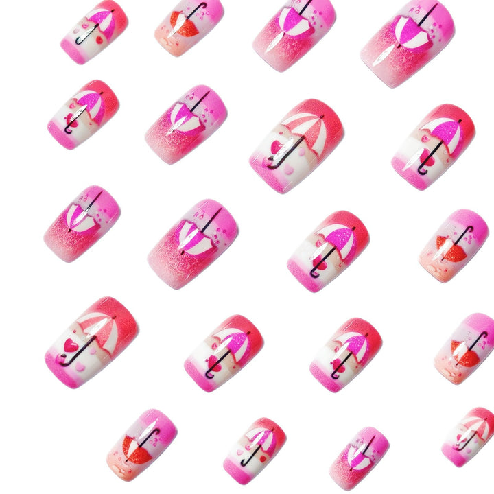 Artistic Umbrella-Themed Nail Art Bowlift