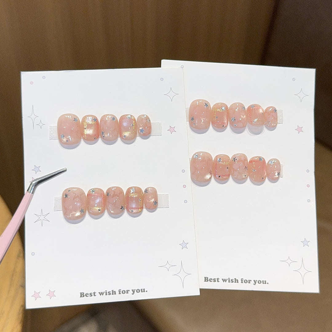 Glamorous artificial nail tips with star design Bowlift