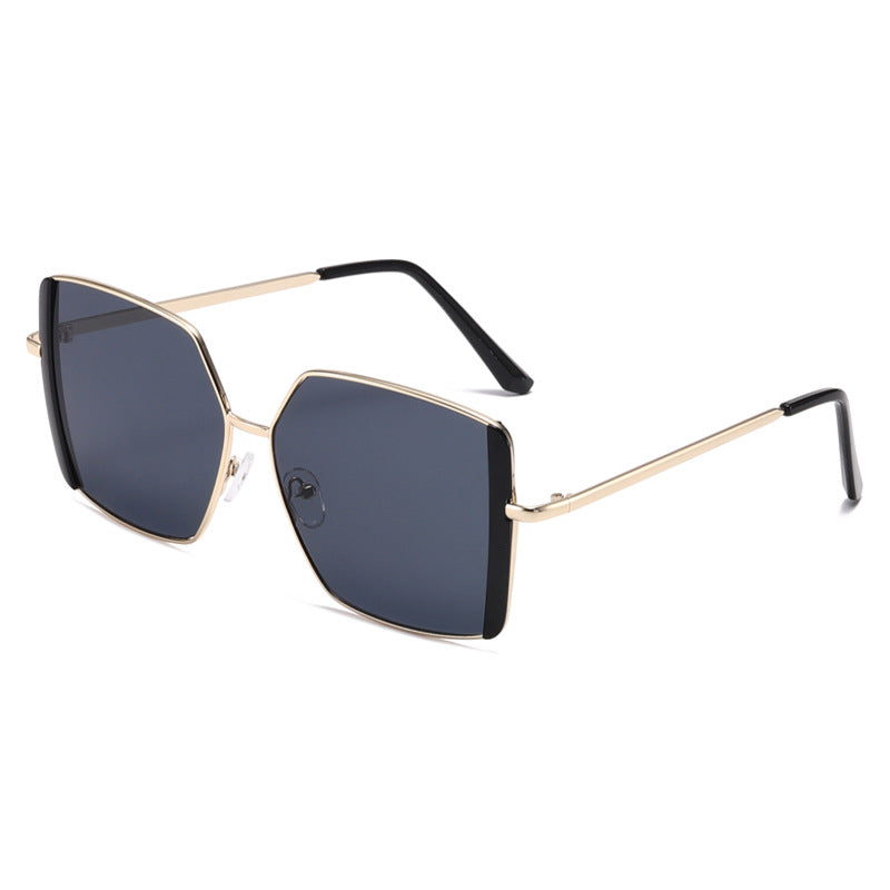 Women's Geometric Sunglasses with Luxurious Metal Frame Bowlift