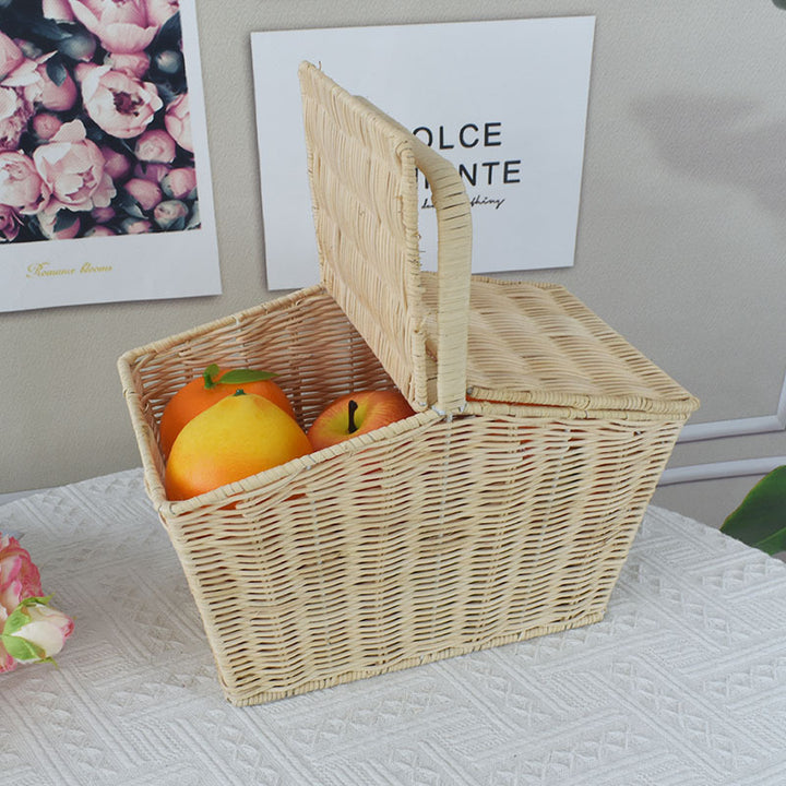 Handwoven Picnic Storage Basket Bowlift