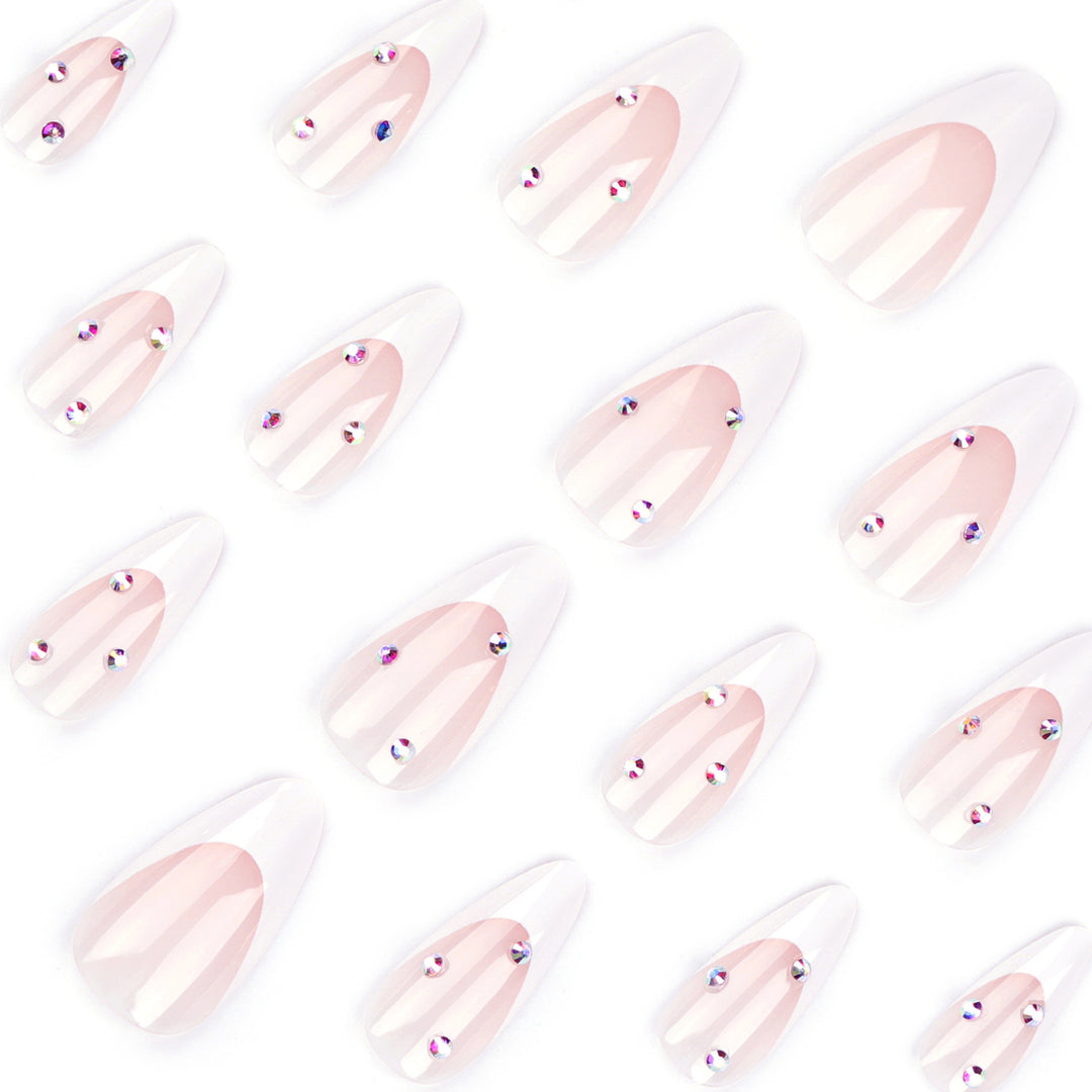 Artistic stiletto nails with elegant glitter design Bowlift