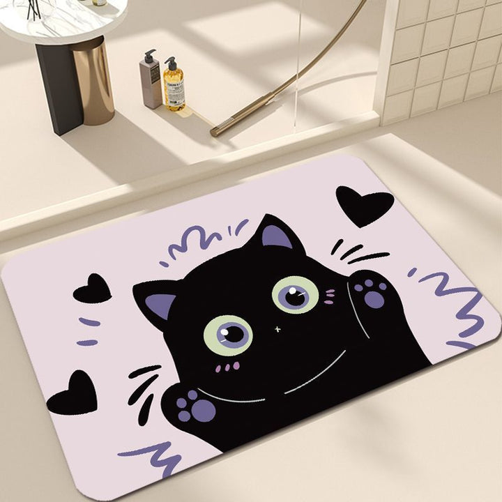 Cute Cat Design Bath Mat Bowlift