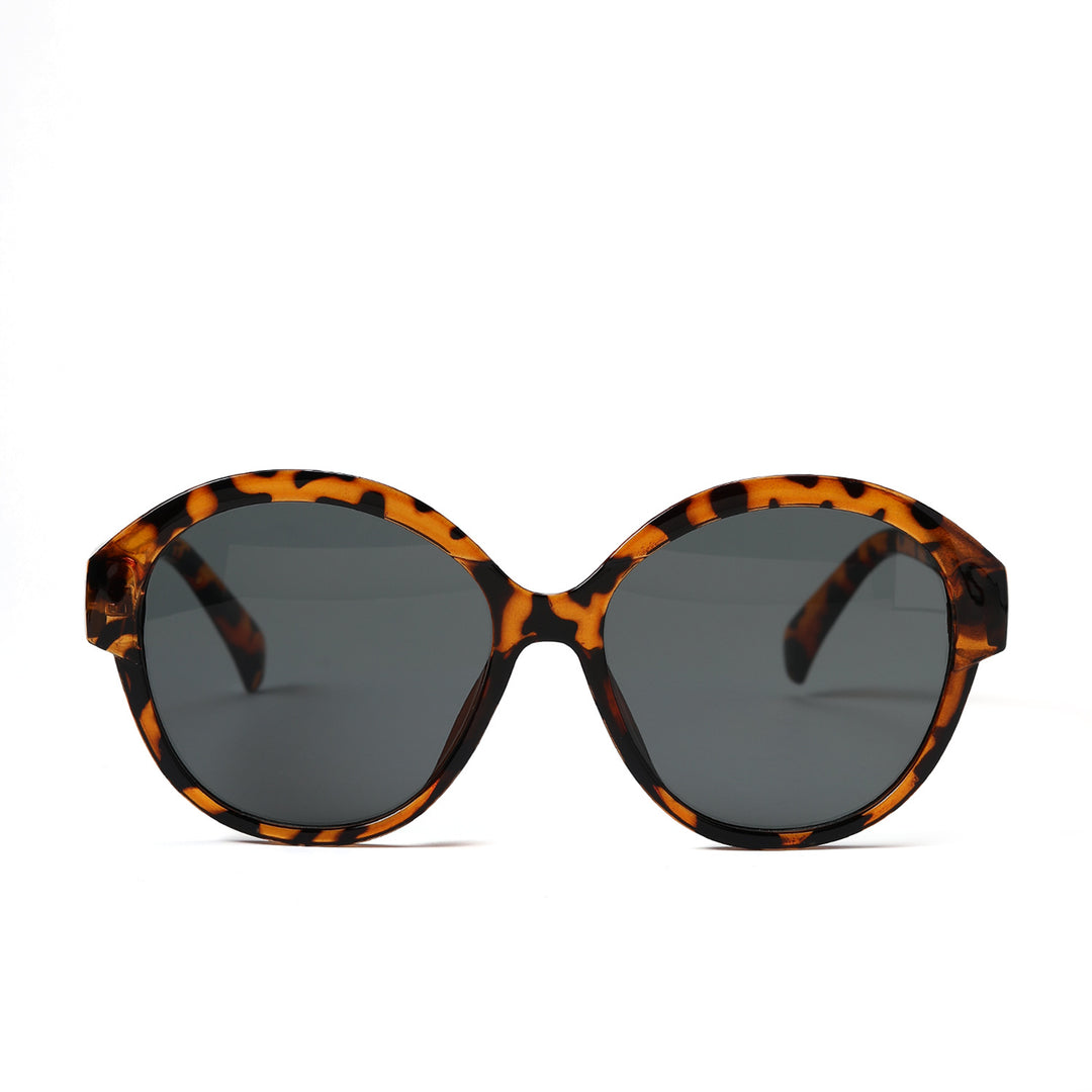Women's round fashionable sunglasses with striking leopard pattern Bowlift
