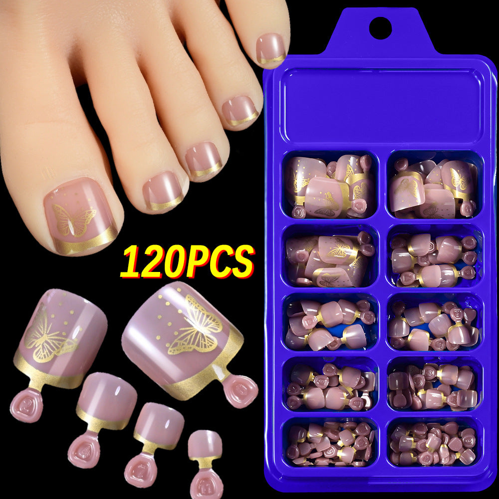 Floral Articulate Press-On Toenail Set Bowlift