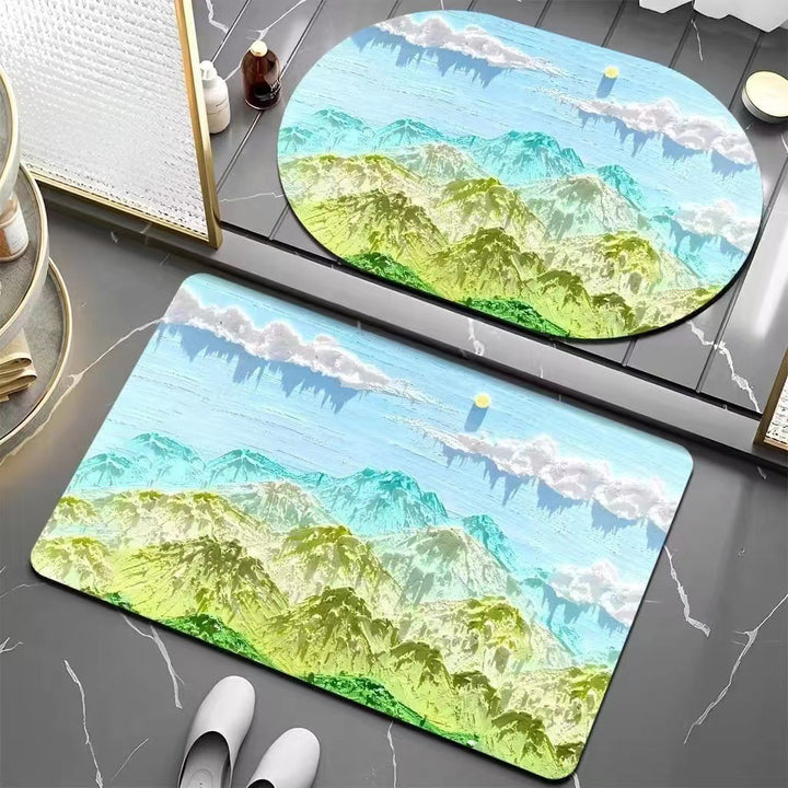 Floral Patterned Bath Mat Bowlift