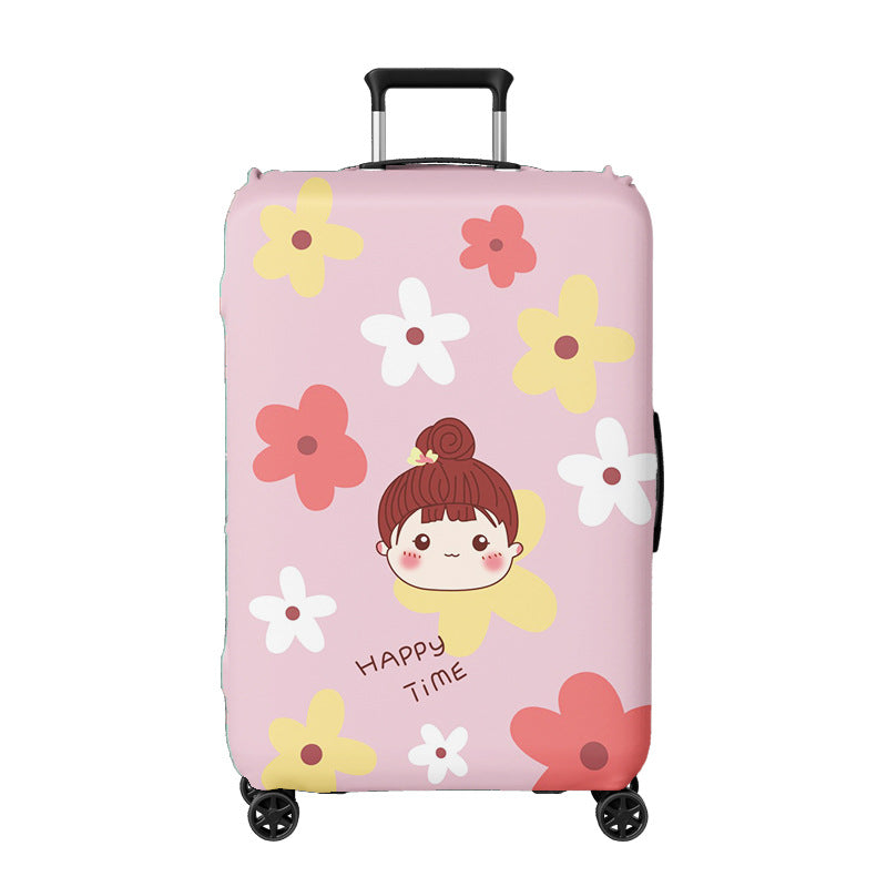 Ladies suitcase cover with creative illustration design Bowlift