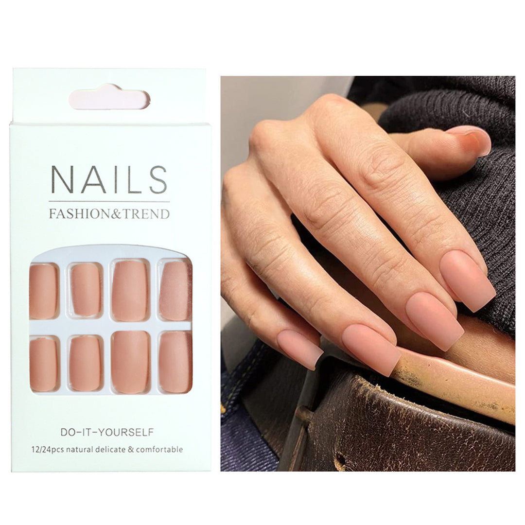 Reusable Matte Press-On Nail Set Bowlift