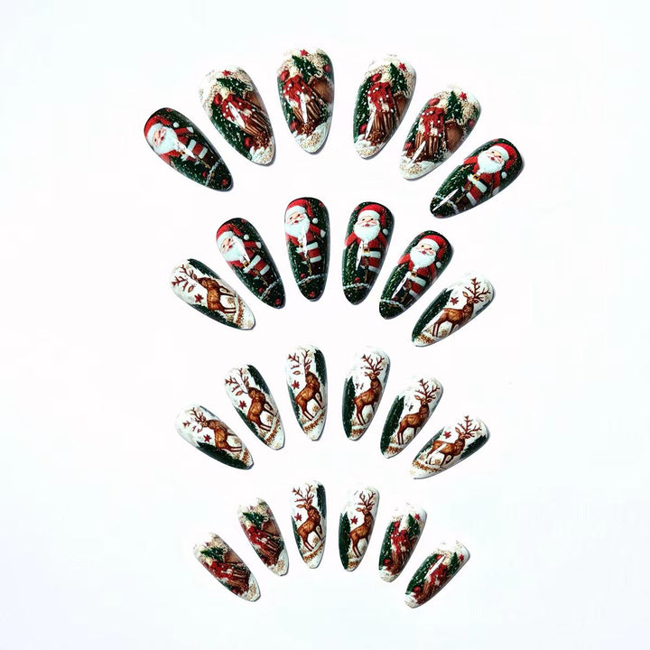 Festive Reindeer and Santa Nail Art Bowlift