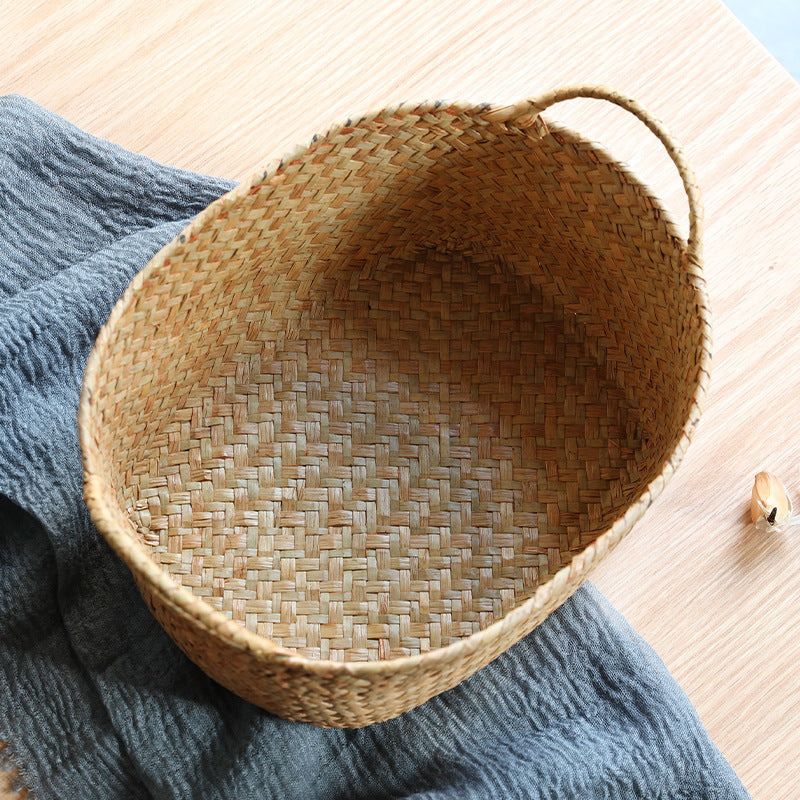 Handwoven Seagrass Storage Basket Bowlift