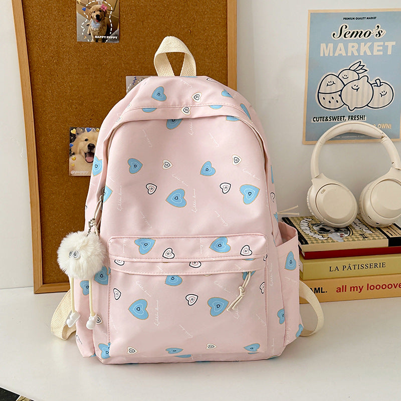 Playful Heart-Patterned Backpack