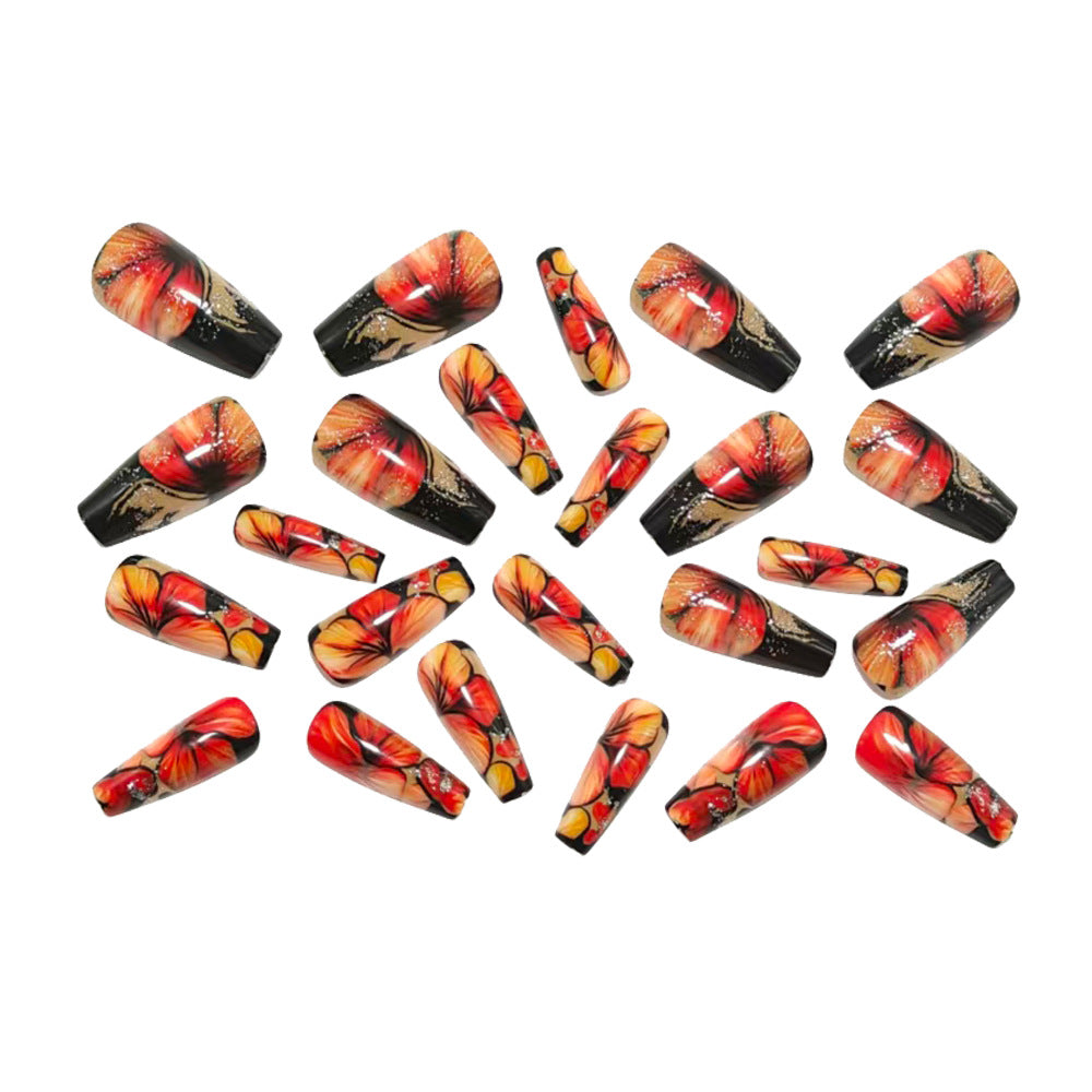 Artificial Nails In Elegant Flower Design Bowlift