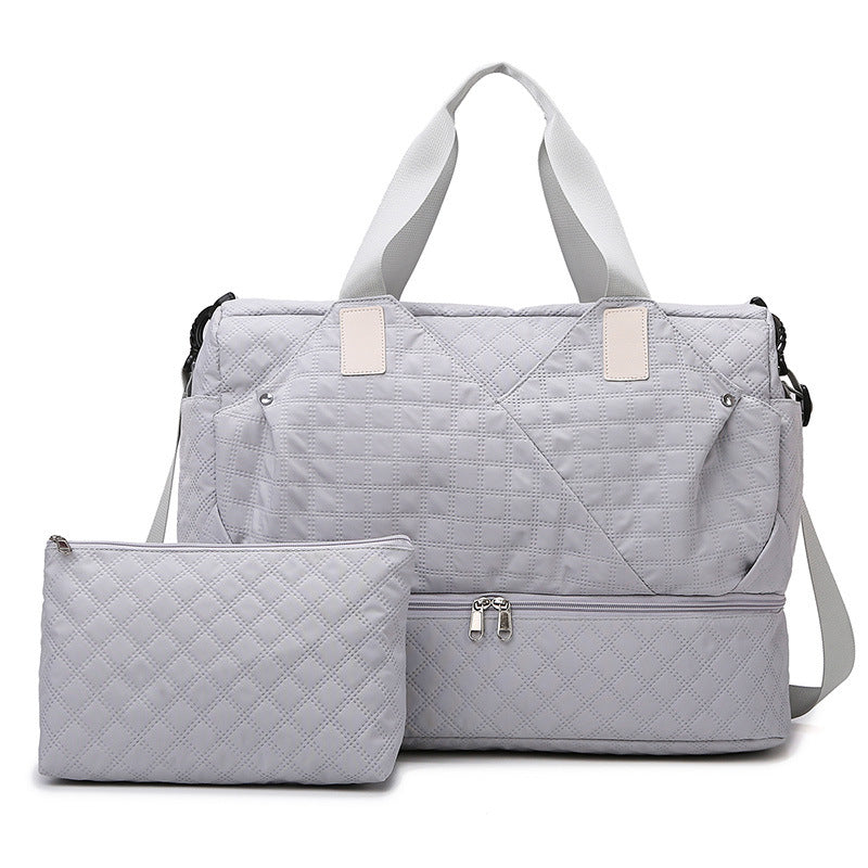 Quilted Multitasking Travel Duffle Bag Bowlift