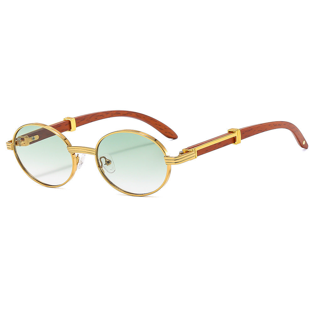 Vintage-Inspired Circular Sunglasses with Luxurious Golden Accents Bowlift