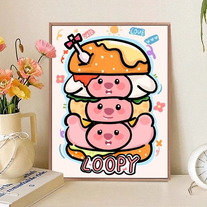 Playful Cat-Themed Food Art Print Bowlift