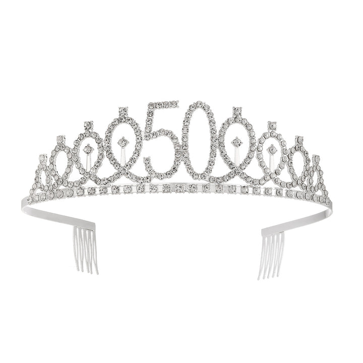 Women's Crystal-Embellished Tiara with Elegant Design Bowlift