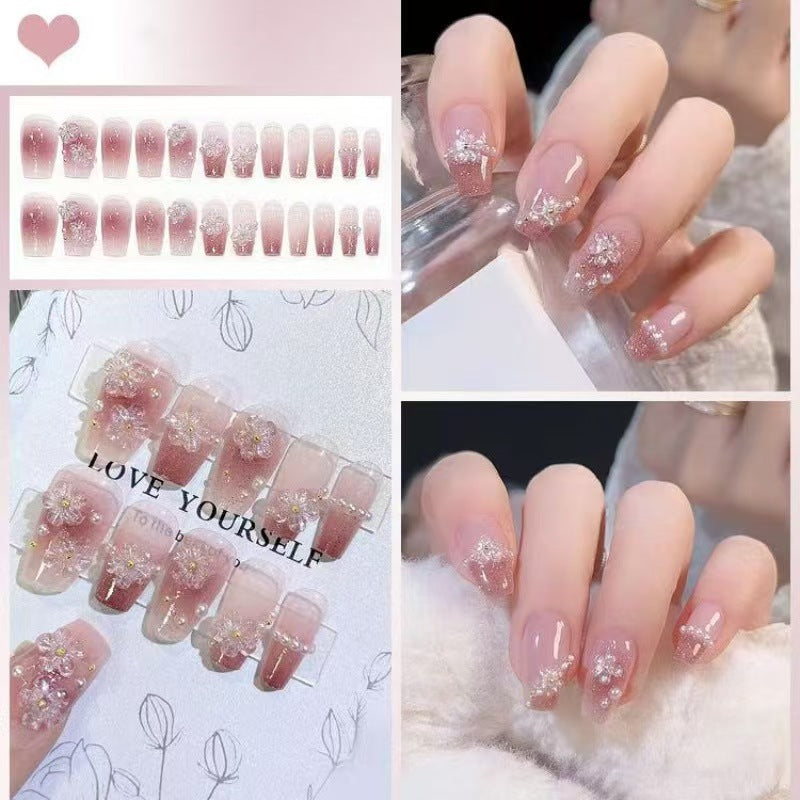Artificial nails with floral accents Bowlift
